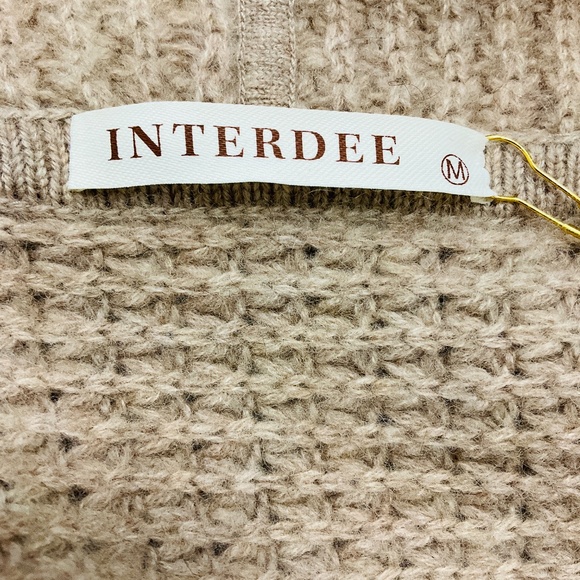 INTERDEE TAUPE CASHMERE KNIT LONG CARDIGAN SWEATER - Picture 4 of 5
